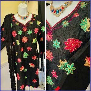 Chicken Kari!designer chicken kari embroidered Black suit L 40
